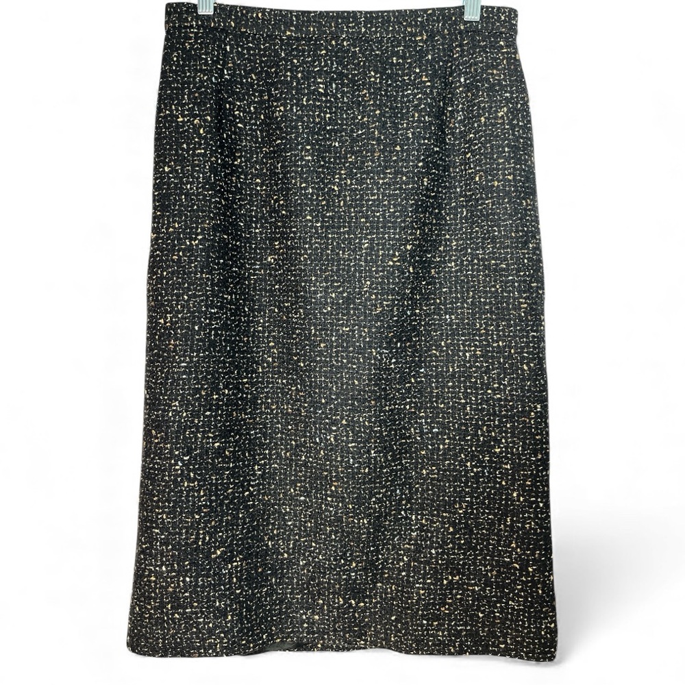 TOYPES Women’s Wool Tweed Straight Skirt | Lined | 10 | Made in Spain